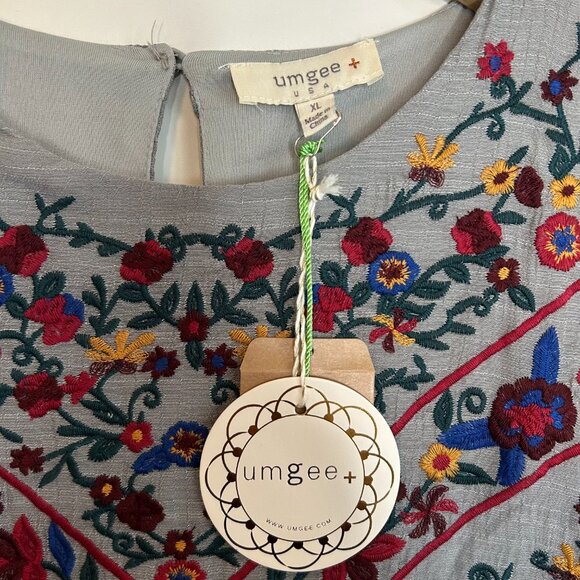 UMGEE Embroidered Bell Sleeve Tunic Dress - Picture 6 of 7